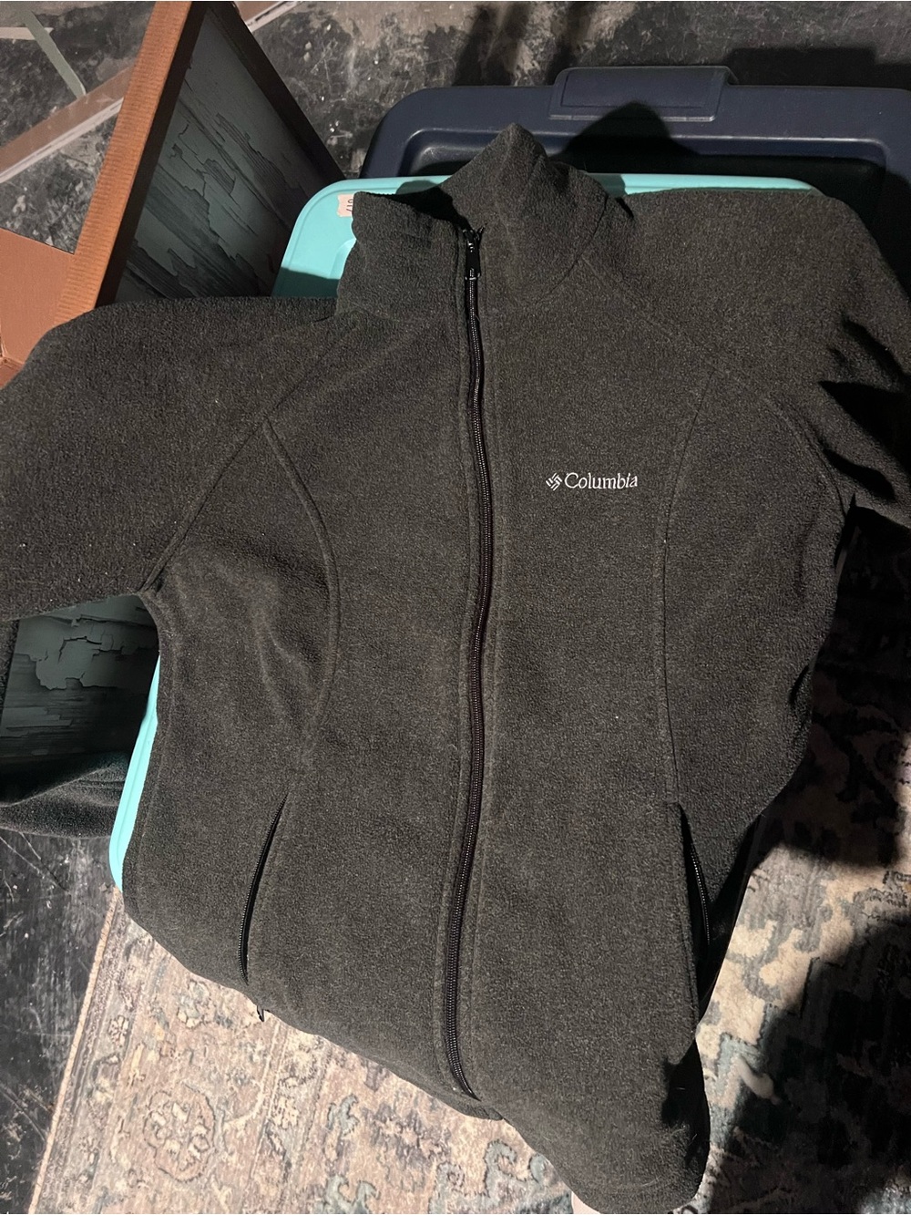 Columbia Charcoal Full-Zip Fleece Jacket with Stand Collar